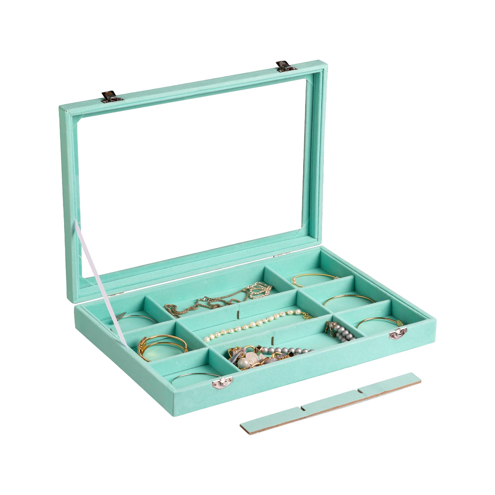 2pcs Large Velvet Jewelry Box Set, Organizer